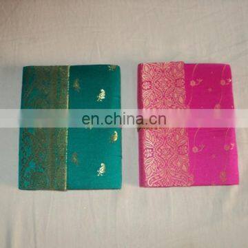 SAREE COVERED PAPER NOTEBOOKS SET OF 3 PCS SET photo-3