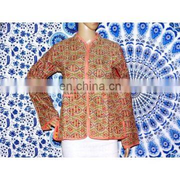 Indian Hand Block Print Cotton Jackets Ethnic Women Coat