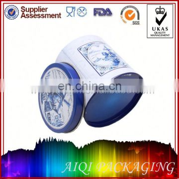 2014 newest hot selling small round tin box with clik clak lid