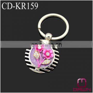 Fashion gift diamond keychain with flower CD-KR159