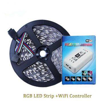 DC12V LED Strip 5050 RGB Set 60LED/m 5M ,IP20 IP65 Waterproof RGB LED Strip 5050 + WiFi RGB LED Controller