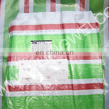 Red Green white Stripe PE tarpaulin