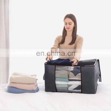 Thick Fabric Large Capacity Clothes Storage Bag Organizer with Reinforced Handle for Comforters, Blankets, Bedding