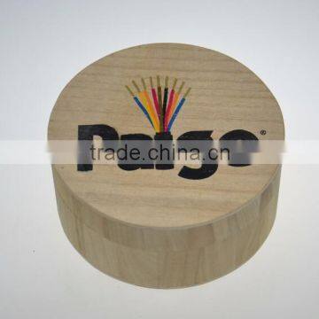 Natural color unfinished small round wooden gift box accept OEM