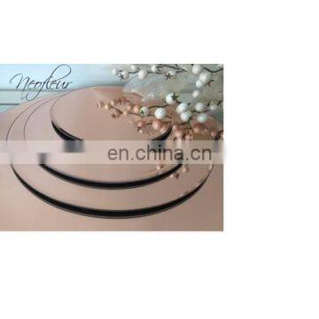 plain copper plate candle holder with flat edge in mirror polish also available mat