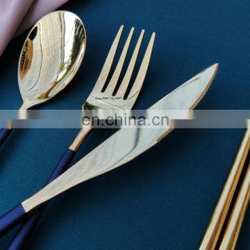 Wholesale knife fork and spoon Wedding stainless steel gold Western restaurant cutlery set