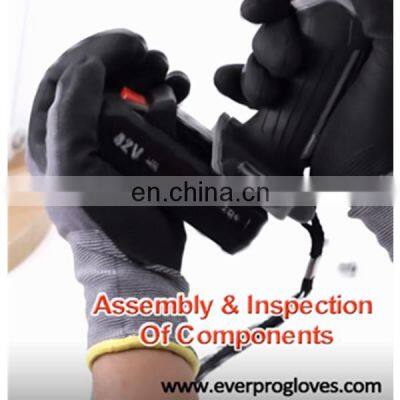 Polyester Nylon Industrial Work Skid Proof Coated Nitrile Foam Gloves Duantes De Nitrilo photo-5