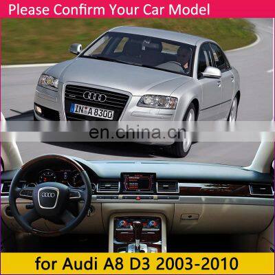 for Audi A8 D3 2003~2010 4E Anti-Slip Anti-UV Mat Dashboard Cover Pad Shade Dashmat Protect Carpet Accessories S-line 2006 2007