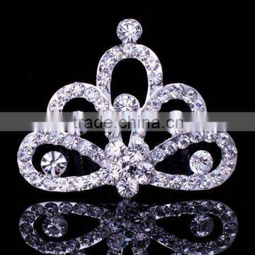 Fashion crystal Rhinestone baby kids princess Birthday party girl women hair comb gift tiara crown FZZ-257 size 7*4.5