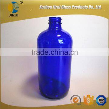 Blue Boston Glass Bottle With Trigger Sprayer 16oz