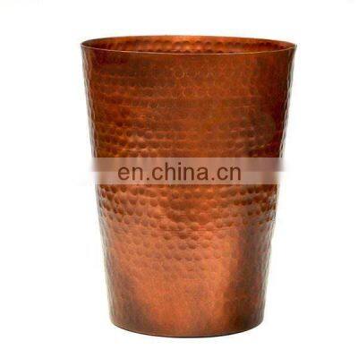 copper plated hammered metal antique planters