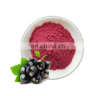 Solid beverage raw material, black currant juice powder