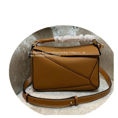 New geometric bag women's leather hand-held one-shoulder diagonal pillow bag