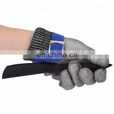 High Quality Level 5 cut resistant chain saw gloves stainless steel  mesh glove