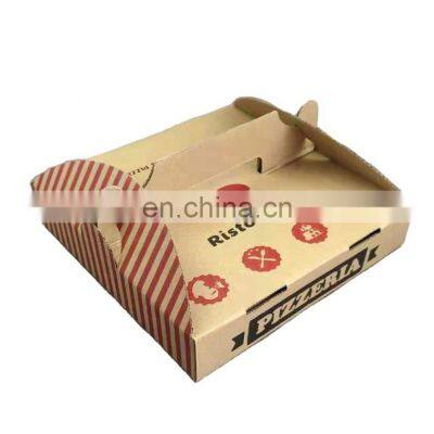 Hot Sale Factory Cardboard Kraft Paper Box Fast food Pizza Take Away Custom printed Corrugated Paper Packaging Bo