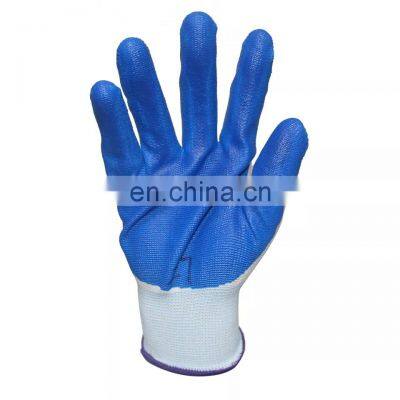Outdoor Construction Labor Protective Safety 13G Knitted PU Coated Cut Resistant Work Glove