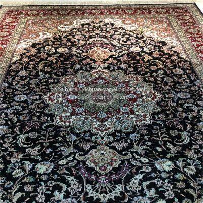 Royal Blue Carpet Handmade Silk Persian Carpets 5x8ft photo-2