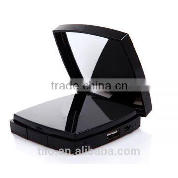 Fashion Make up Mirror power bank 3000mah smartphone power supply