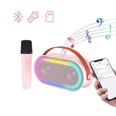 New Karaoke Wireless Speaker Microphone Subwoofer Music Player Mini Sound Box Portable BT Speaker Plastic P6 Active 10W 3000mah