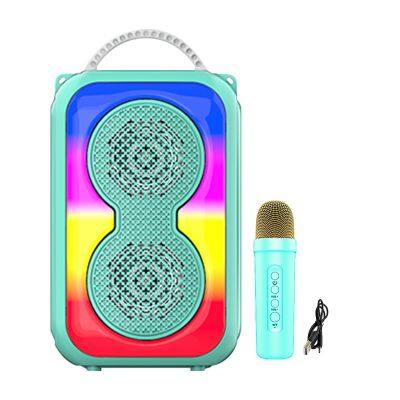 SING-E JQS3302 Macaron Color Dual 3 Inch RGB Lights Wireless Karaoke Player Support Multiple Playback Modes Portable Speaker