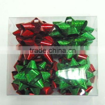 wholesale bows made from ribbon, gold pre-tied satin ribbon bow, Star Bow for ornament