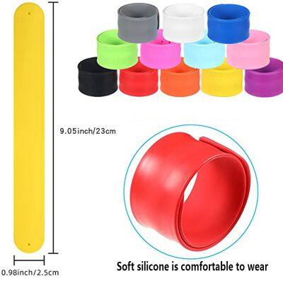 Customer Favorite User-friendly Custom LOGO Silicone Slap Wristband Children Toys Flexible Event Silicone Snap Bracelet photo-4