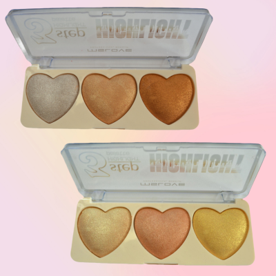 Factory Customization 3 Color Heart Shape Makeup Marker Highlighter Cute Baked Glow Glitter Pelette Makeup Highlighter Powder