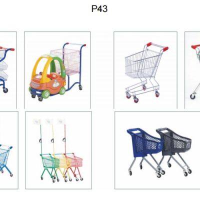 Carrinho de compras de supermercado em plástico com estrutura de a?o para Shopping Mall