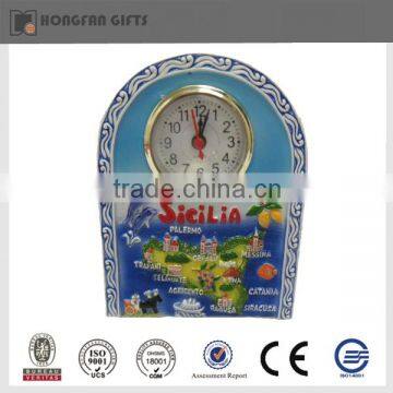 personalized ceramic blue sicilia souvenir clock
