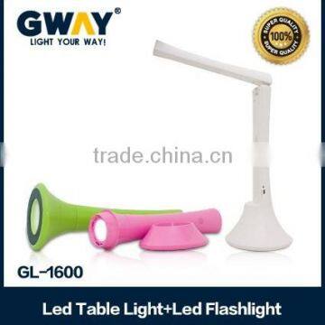 1W LED spotlight+10SMD LED table light ,bright unique torch,Touch switch with different brightness