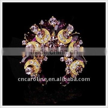 2012 New Design Vintage Rhinestone Peacock Brooch