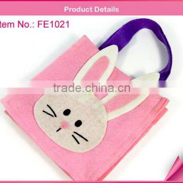 Rabbit cute pink handmade felt bag