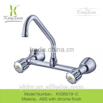 silver water tap double handle faucet/taps