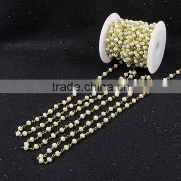 $4/meter by Trade Assurance- Yellow Green Citrine Topaz Crystal Quartz Beaded Chains for Necklace photo-2