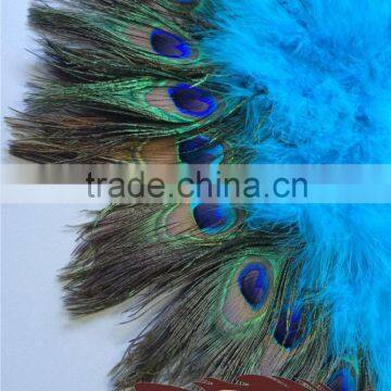 21 Piece Turkey Marabou And Peacock Feather Fan For Party Supplies photo-6