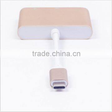 USB 3.1 Type-C cable with adaptor ,USB 3.0 HUB type c With 3 Charging Port for Apple The Macbook and Chromebook Pixel