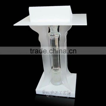 Acrylic lectern with crystal column/ cheap acrylic pulpit