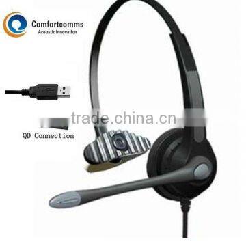 Noise-canceling call center USB headphone for office