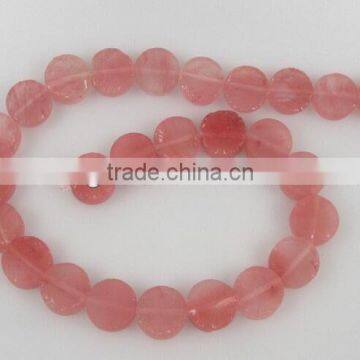 Natural Color Fluorite Rough Coins Beads photo-5