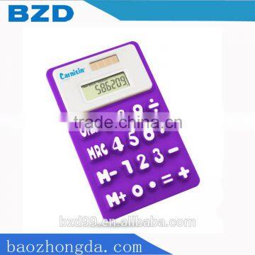 Silicone Solar Power Mini Christmas Gift Calculator / Logo Customized OEM Electronic Manufacturer