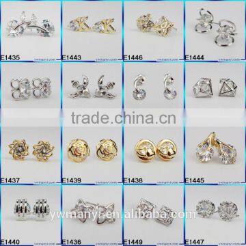 Simple Trendy Styles Gold Plate Rhinestone Star Earring Woman E1946 photo-5