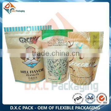 Custom Print Heat Seal Aluminum Foil Paper Bag With Zipper For Food Packaging