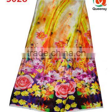 2015 newest design floral printed satin fabric, fashion wholesale price satin fabric S028