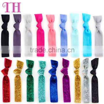 hair accessories korea nylon girls colorful glitter solid colors custom elastic hair tie                        
                                                Quality Choice