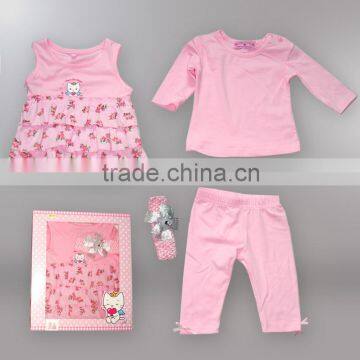 new style Angel Cat sugar baby clothing gift set suit baby girl clothes