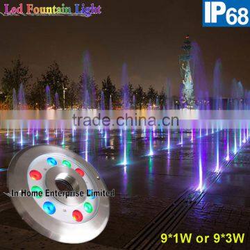 9W IP68 Underwater Light DMX RGB Outdoor Led Fountain Lights