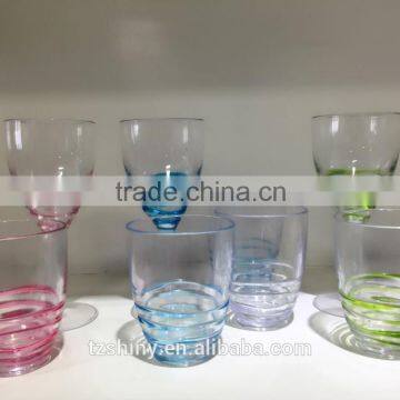 Plastic Swirl Wine Glass Plastic Swirl Tumbler Set Colorful Plastic Drink Goblet