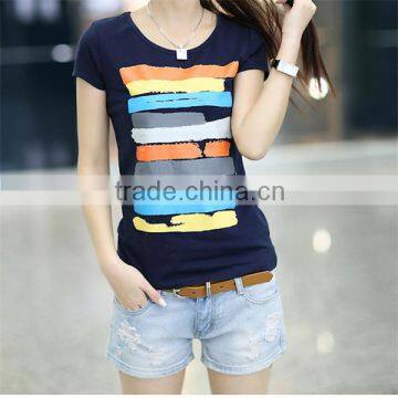 Manufacturer Stylish Woman Custom Printed Design Your Own T Shirt Fabric Price