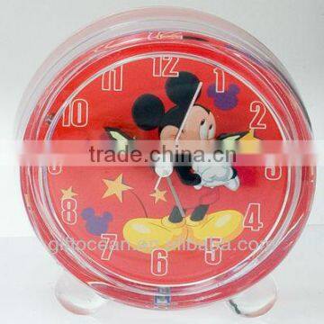 promotional cartoon desk alarm clock with light