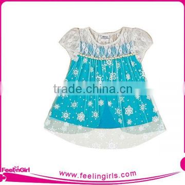 Lace Lacework Snowflake Blue Dress